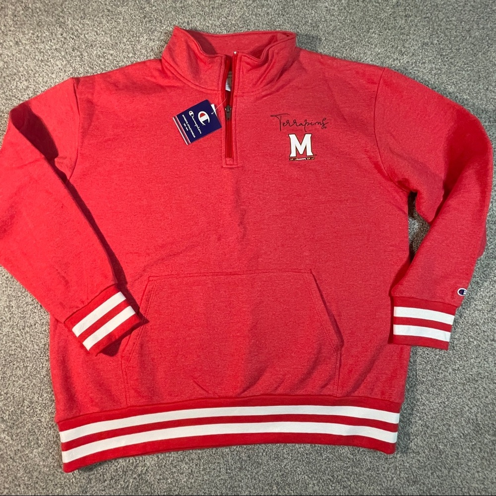 Champion Maryland Terrapins Fan 1/4 Zip Sweatshirt Size XL NWT